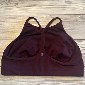 Lululemon Flow Y wrap-front high-neck bra in Cassis. Size 12.